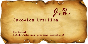 Jakovics Urzulina névjegykártya